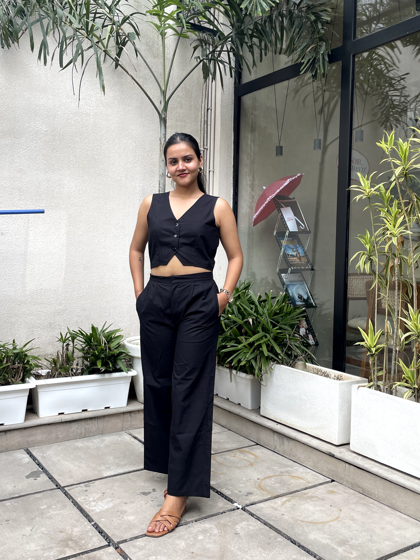 Black Vest and Trouser Set