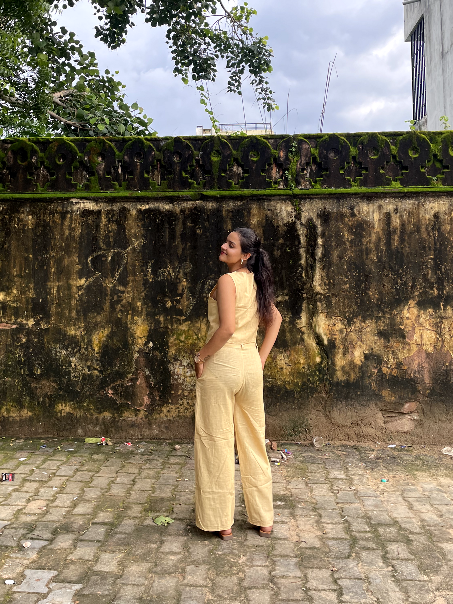 Beige Vest and Trouser set