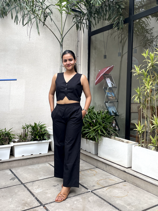 Black Vest and Trouser Set