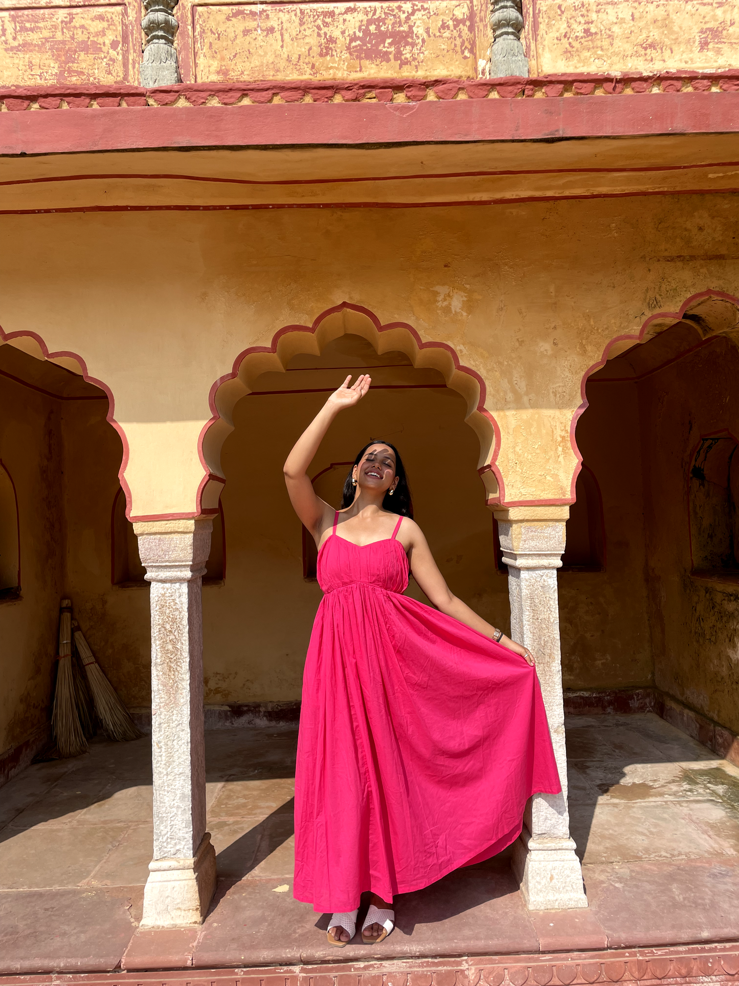 Boho Breeze Hot Pink Dress
