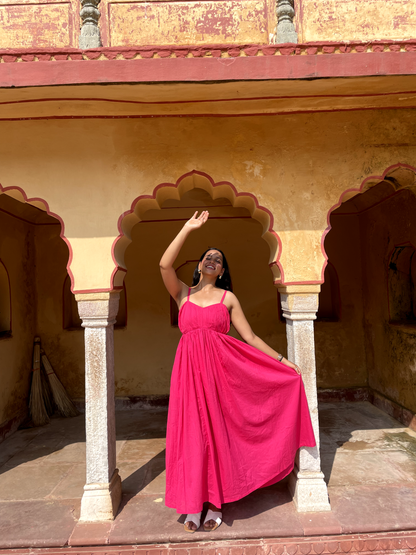 Boho Breeze Hot Pink Dress